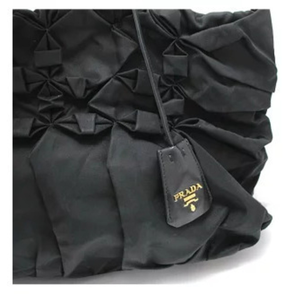 Prada Frill Tote Bag Handbag Black - Picture 7 of 7